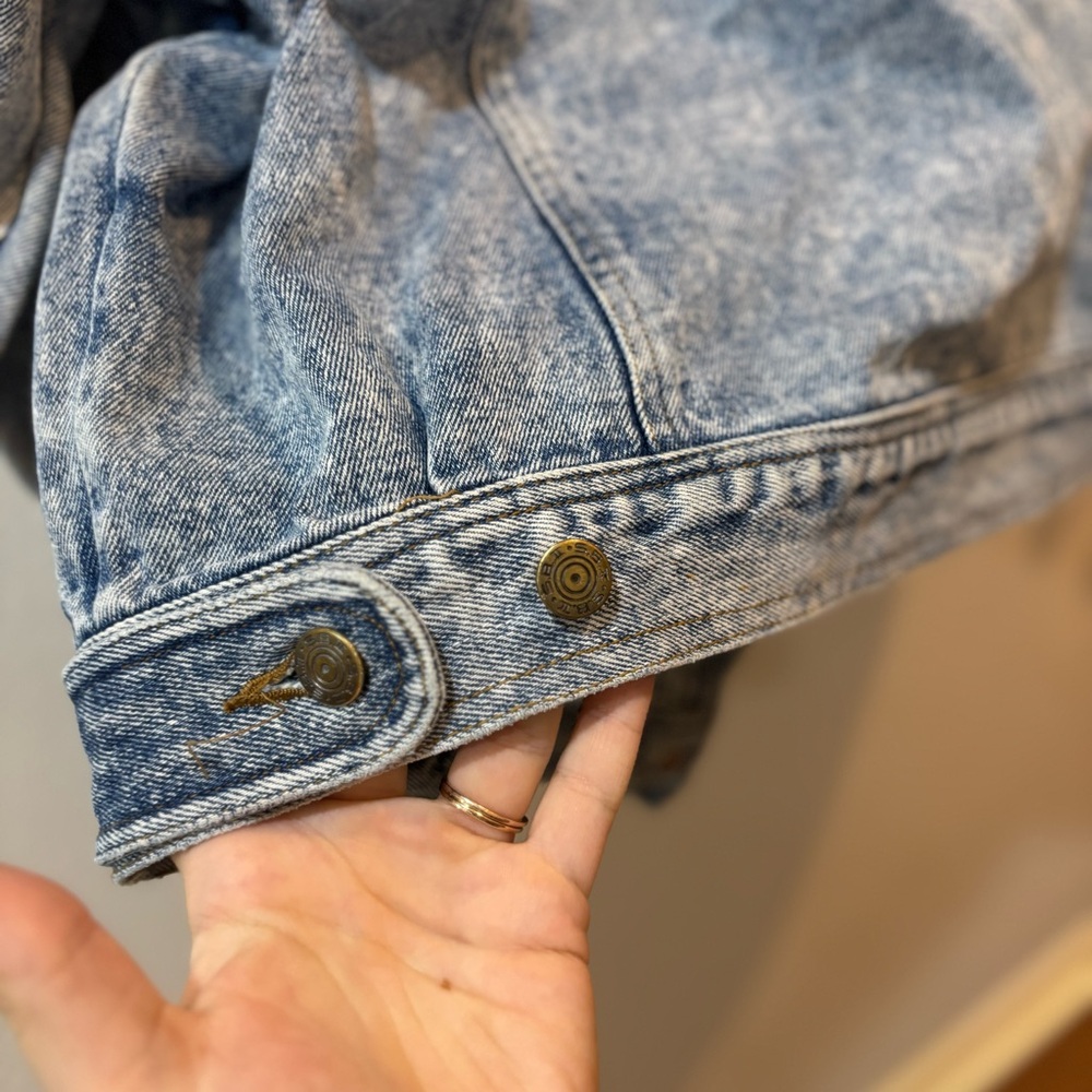 Vintage 80s Acid Wash Denim/Jean Jacket Unisex Men’s Sm Women’s Med - Picture 5 of 13